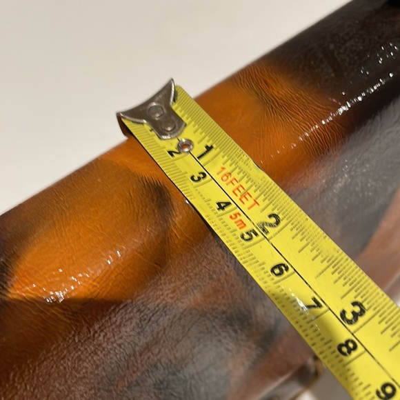 Vintage John Hort Handbag - Made in Canada Orange Brown Cream and gold tone - Picture 12 of 15